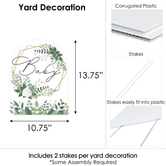 Big Dot of Happiness Boho Botanical Baby - Outdoor Lawn Sign - Greenery Baby Shower Yard Sign - 1 Piece {7}