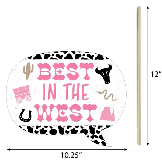 Big Dot of Happiness Pink Western Hoedown - Cowgirl Horse Party Photo Booth Props Kit - 20 Count {7}