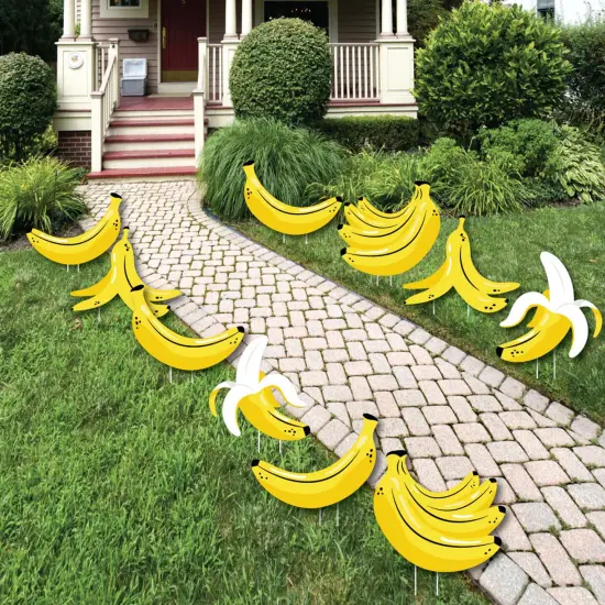 Big Dot of Happiness Let's Go Bananas - Lawn Decorations - Outdoor Tropical Party Yard Decorations - 10 Piece {1}