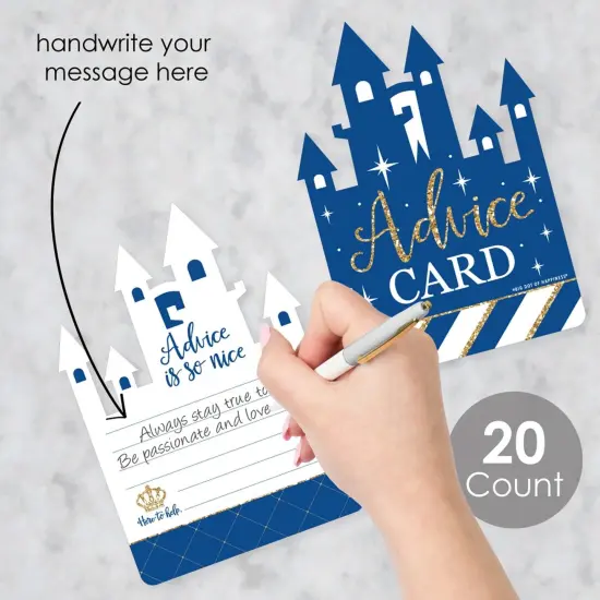 Big Dot of Happiness Royal Prince Charming - Castle Wish Card Baby Shower Activities - Shaped Advice Cards Game - Set of 20 {3}