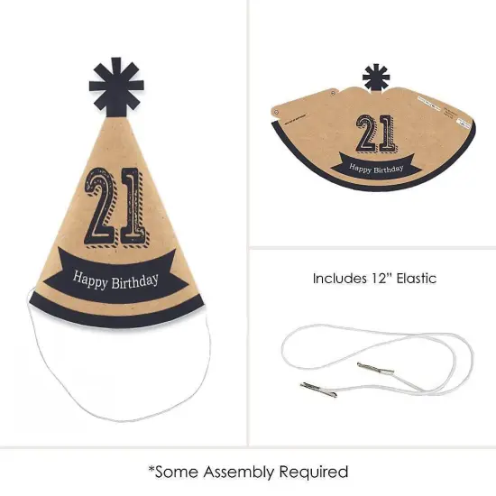 Big Dot of Happiness Finally 21 - Mini Cone 21st Birthday Party Hats - Small Little Party Hats - Set of 8 {6}