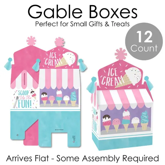 Big Dot of Happiness Scoop Up The Fun - Ice Cream - Treat Box Party Favors - Sprinkles Party Goodie Gable Boxes - Set of 12 {7}