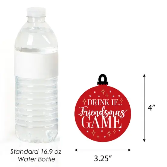 Big Dot of Happiness Drink If Game - Red and Gold Friendsmas - Friends Christmas Party Game - 24 Count {4}
