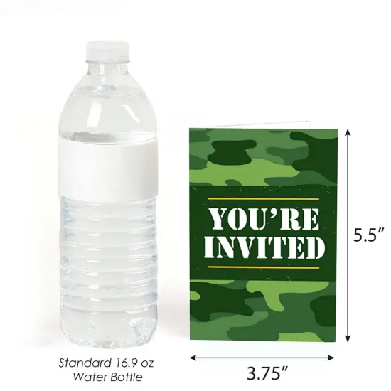 Big Dot of Happiness Camo Hero - Fill In Army Military Camouflage Party Invitations (8 count) {4}