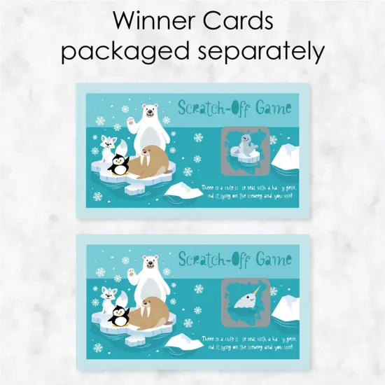 Big Dot of Happiness Arctic Polar Animals - Winter Baby Shower or Birthday Party Game Scratch Off Cards - 22 Count {4}