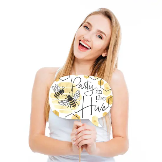 Big Dot of Happiness Funny Little Bumblebee - Bee Baby Shower or Birthday Party Photo Booth Props Kit - 10 Piece {3}