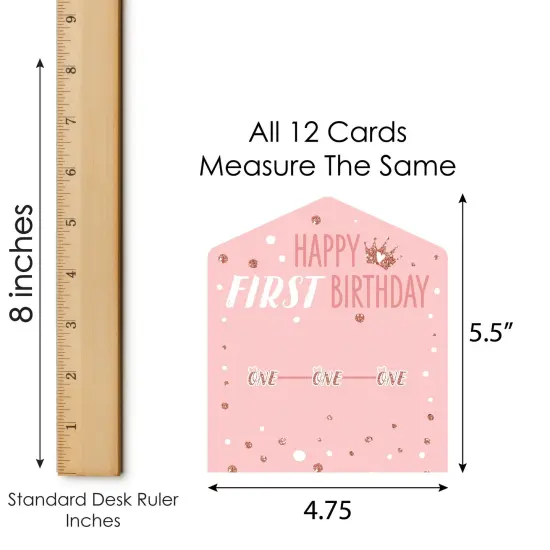 Big Dot of Happiness 1st Birthday Little Miss Onederful - Girl First Birthday Party Game Pickle Cards - Pull Tabs 3-in-a-Row - Set of 12 {7}