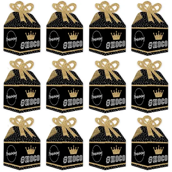 Big Dot of Happiness HOCO Dance - Square Favor Gift Boxes - Homecoming Bow Boxes - Set of 12 {6}