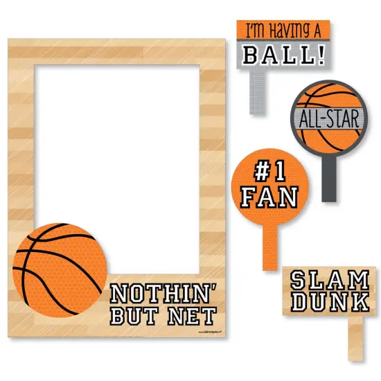 Big Dot of Happiness Nothin' but Net - Basketball - Birthday Party Baby Shower Selfie Photo Booth Picture Frame & Props - Printed on Sturdy Material {7}