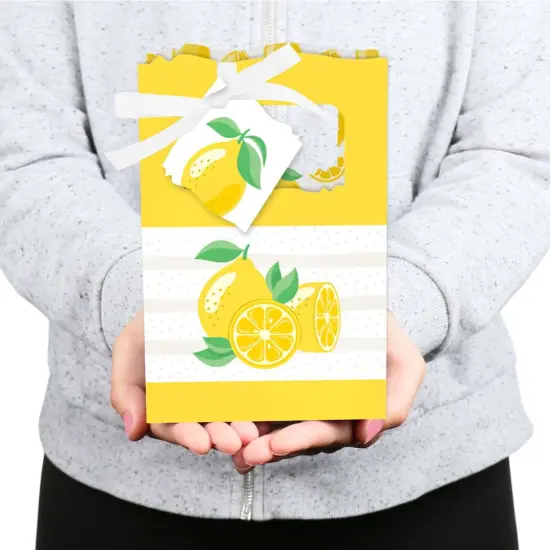 Big Dot of Happiness So Fresh - Lemon - Citrus Lemonade Party Favor Boxes - Set of 12 {6}