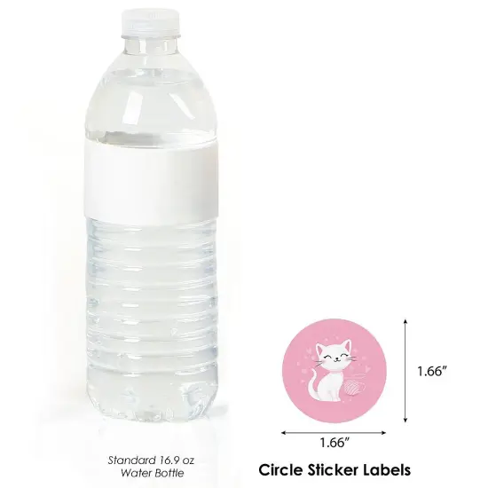 Big Dot of Happiness Purr-fect Kitty Cat - Kitten Meow Baby Shower or Birthday Party Circle Sticker Labels - 24 Count {4}