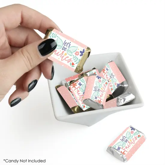 Big Dot of Happiness Let's Be Fairies - Mini Candy Bar Wrapper Stickers - Fairy Garden Birthday Party Small Favors - 40 Count {3}