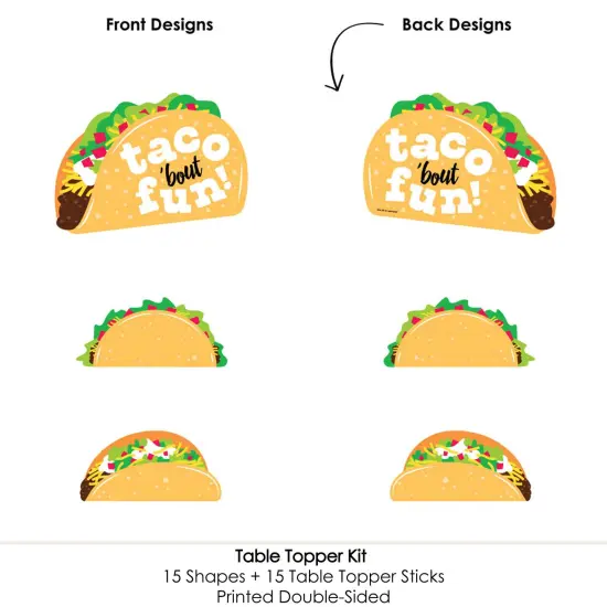 Big Dot of Happiness Taco 'Bout Fun - Fiesta Centerpiece Sticks - Table Toppers - Set of 15 {6}