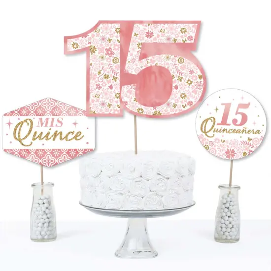 Big Dot of Happiness Mis Quince Anos - Quinceanera Sweet 15 Birthday Party Centerpiece Sticks - Table Toppers - Set of 15 {4}