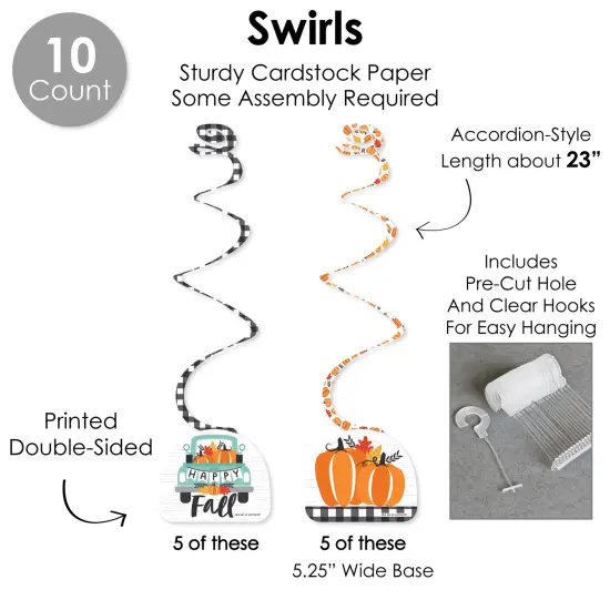 Big Dot of Happiness Happy Fall Truck - Harvest Pumpkin Party Supplies Decoration Kit - Decor Galore Party Pack - 51 Pieces {6}