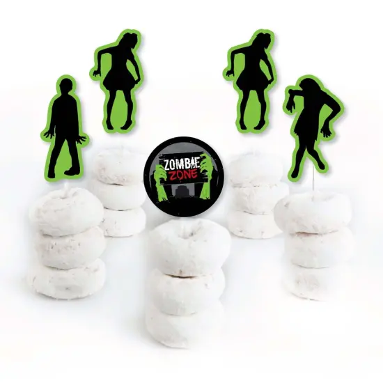 Big Dot of Happiness Zombie Zone - Dessert Cupcake Toppers - Zombie Crawl Clear Treat Picks - Set of 24 {3}