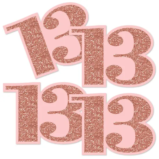 Big Dot of Happiness 13th Pink Rose Gold Birthday - Decorations DIY Happy Birthday Party Essentials - Set of 20 {3}