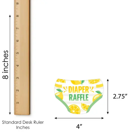 Big Dot of Happiness So Fresh - Lemon - Diaper Shaped Raffle Ticket Inserts - Citrus Lemonade Baby Shower Activities - Diaper Raffle Game - Set of 24 {4}