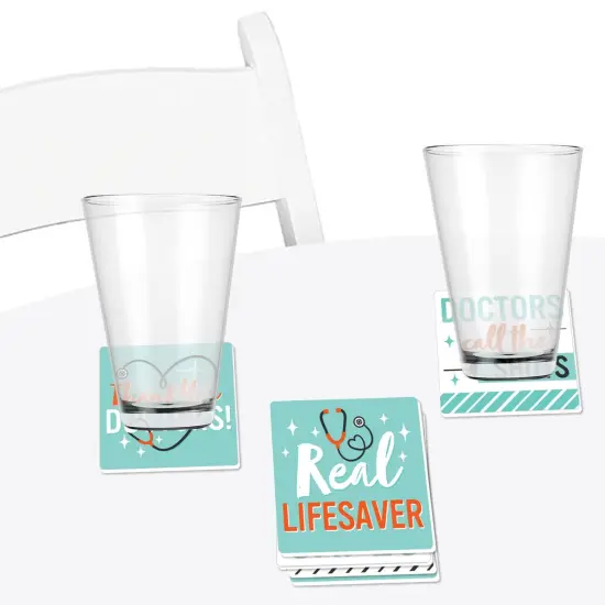 Big Dot of Happiness Thank You Doctors - Funny Doctor Appreciation Week Decorations - Drink Coasters - Set of 6 {4}