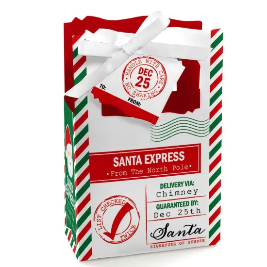 Big Dot of Happiness Santa's Special Delivery - from Santa Claus Christmas Favor Boxes - Set of 12 {1}