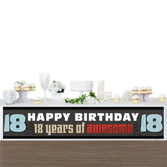 Big Dot of Happiness Boy 18th Birthday - Happy Birthday Eighteenth Decorations Party Banner {4}