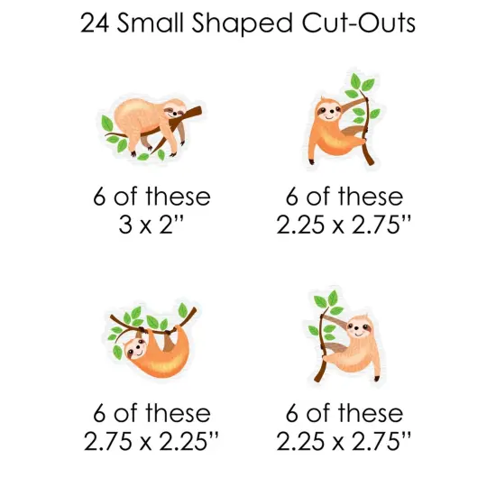 Big Dot of Happiness Let's Hang - Sloth - Baby Shower or Birthday Party DIY Decorations - Clothespin Garland Banner - 44 Pieces {7}