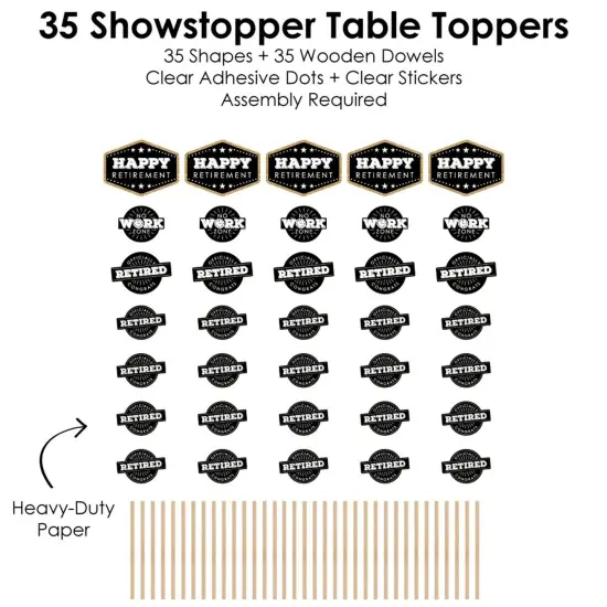 Big Dot of Happiness Happy Retirement - Retirement Party Centerpiece Sticks - Showstopper Table Toppers - 35 Pieces {7}