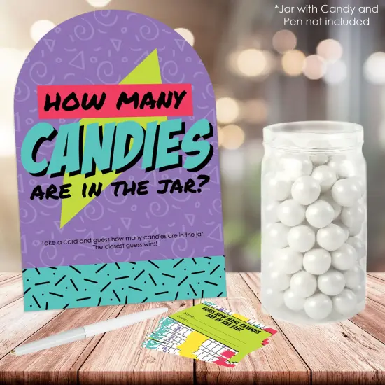 Big Dot of Happiness 90&rsquo;s Throwback - How Many Candies 1990s Party Game - 1 Stand and 40 Cards - Candy Guessing Game {3}