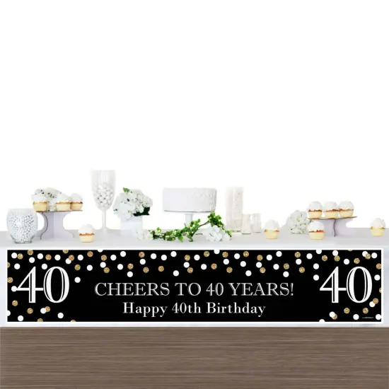 Big Dot of Happiness Adult 40th Birthday - Gold - Happy Birthday Decorations Party Banner {4}