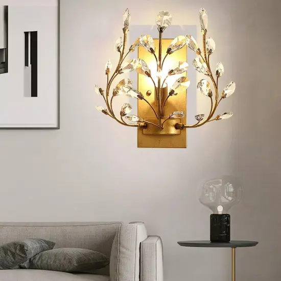 Luxury Crystal Wall Light Modern Gold Home Wall Sconce Lighting Fixture Bedroom {3}