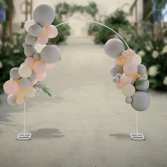 Flower Decor Frame Stand Wedding Arch Rack Arch White Party Backdrop 7.5ft {5}