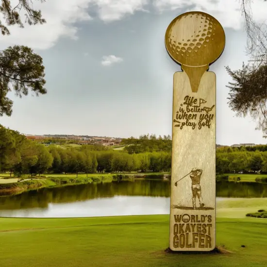 Bookmark - Worlds okayest golfer - birch wood {4}