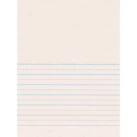 Newsprint Handwriting Paper, Picture Story, 7/8" x 7/16" Ruled Short, 9" x 12", 500 Sheets Per Pack, 2 Packs {3}