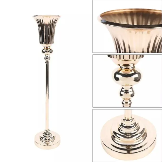 2pcs Metal Wedding Flower Trumpet Vase Luxury Tabletop Party Centerpiece Decor {2}