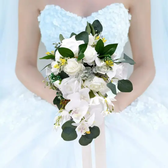 Wedding Artificial Flowers Bouquet Bridesmaid Flower Bridal Hand Flowers Bride {2}