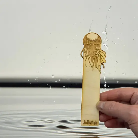 Bookmark - Jellyfish - Birch wood {6}