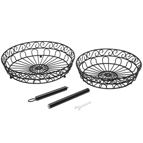 2 Tier Fruit Bowl Tray Countertop Holder Iron Stand Vegetable Snack Storage Rack {3}