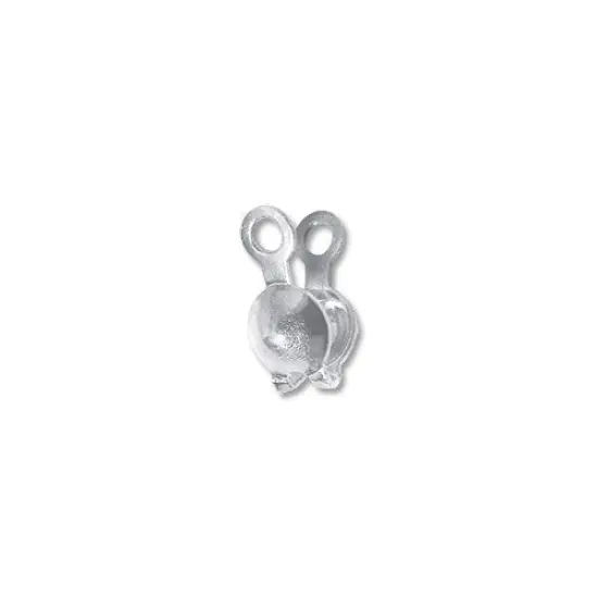 JewelrySupply Clam Shell Bead Tip 3.5mm Cup with Double Loop Sterling Silver (Pack or 10) {2}