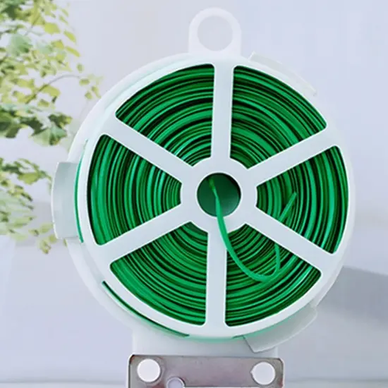 328FT Green Twist Tie Wire Roll with Cutter for Kitchen, Gardening, and Plants {4}
