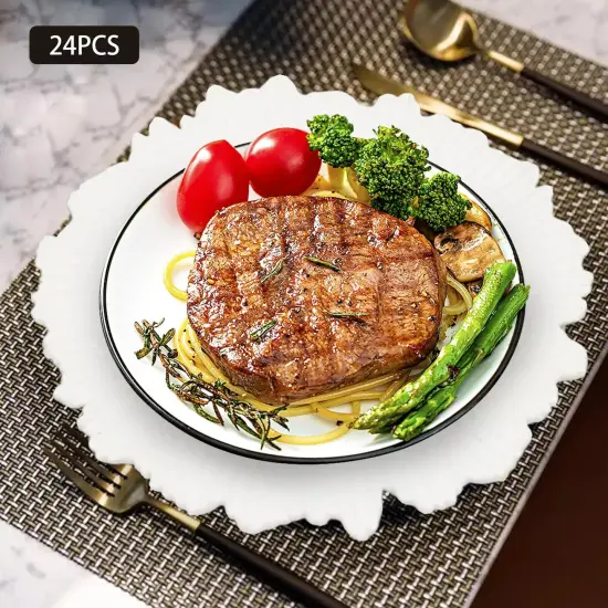 24pcs Plates Decor Plastic Texture Tableware Decor for Christmas Dinner {4}