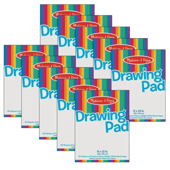Drawing Pad, 9" x 12", White, 50 Sheets, Pack of 10 {1}
