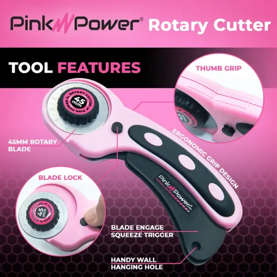 Pink Power 45mm Manual Rotary Cutter Set {3}