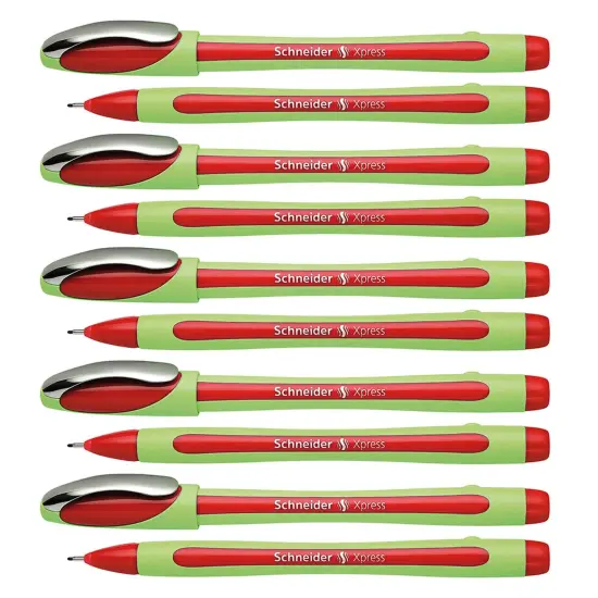 Xpress Fineliner Pen, Fiber Tip, 0.8 mm, Red, Pack of 10 {1}