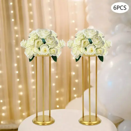 6pcs Gold Flower Column Rack Plant Pedestal Display Stand Home Wedding Decor {4}