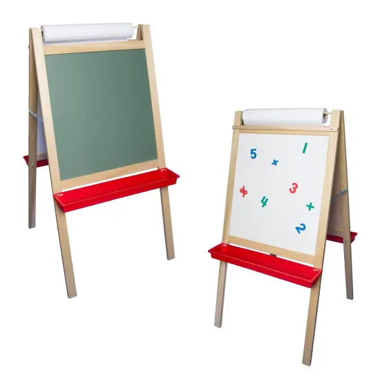 Deluxe Magnetic Paper Roll Easel, Green Chalkboard/White Dry Erase, 48"H x 24"W {3}