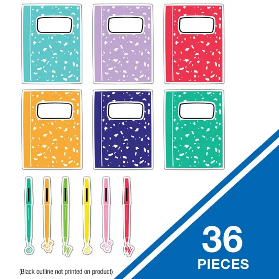 Notebooks and Pens Cut-Outs, 36 Per Pack, 3 Packs {2}