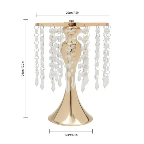 10pcs Crystal Flower Vases Gold Flower Stand for Wedding Table Centerpieces {6}