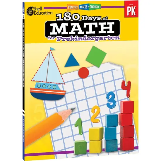 180 Days of Math Workbook, Grade PreK {1}