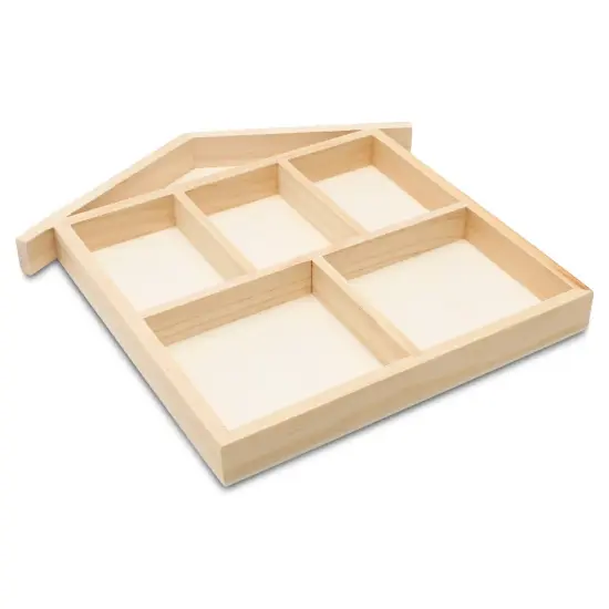 DIY House Shaped Shadow Box 10&rdquo;, Wooden Divided Serving Tray | Woodpeckers {1}