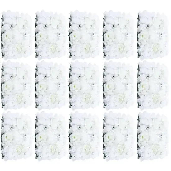 15pcs Artificial Flower Wall Panel Silk Flower for Wedding Party Backdrop Decor {3}